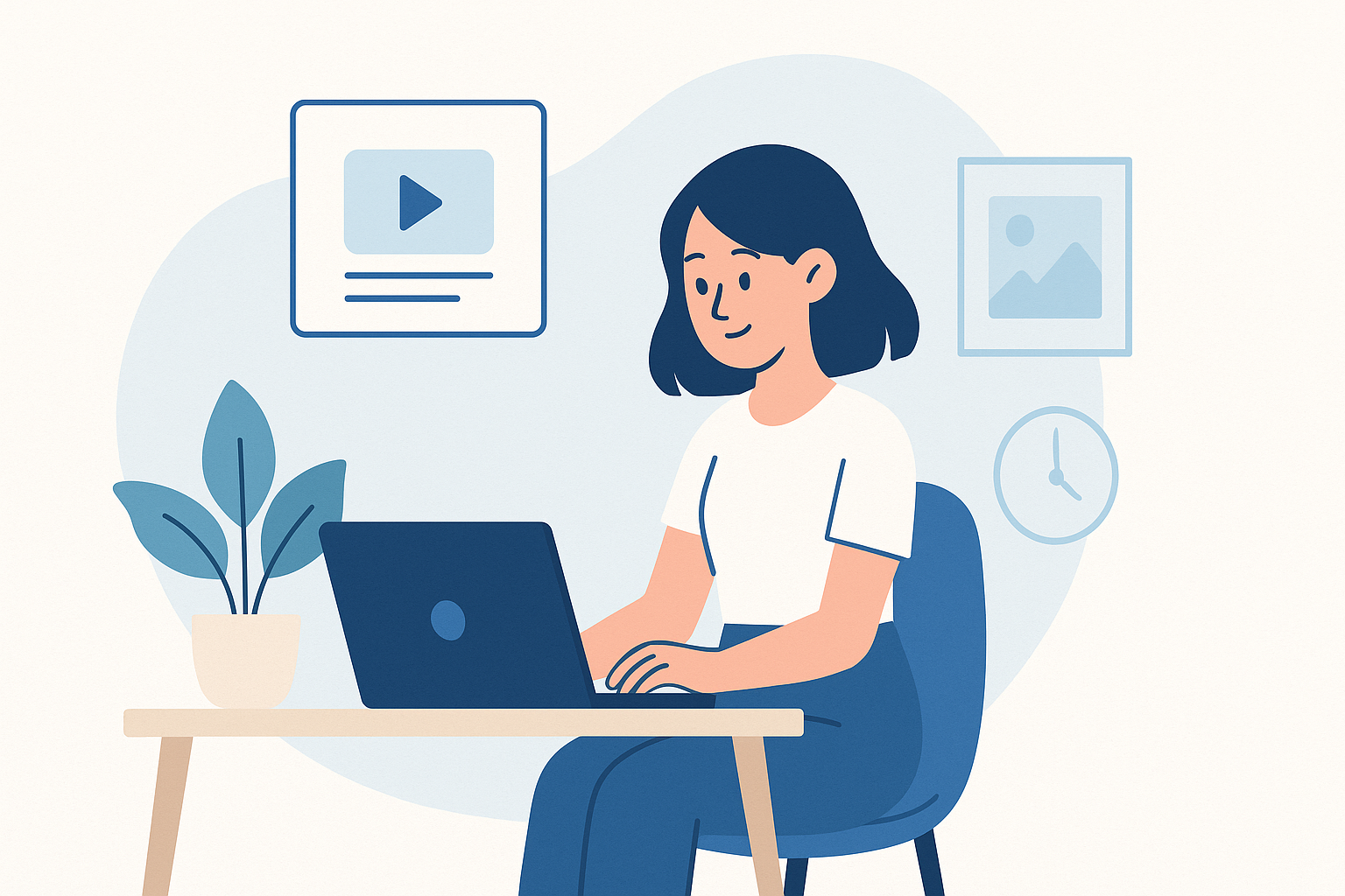 Ilustração conceitual de colaboração entre IA e pessoas, com balões de chat fluindo suavemente.